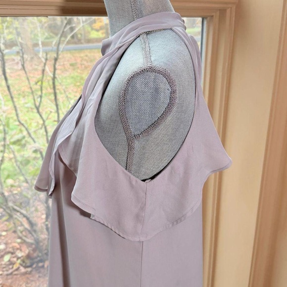 Cocktail dress Halter Ruffle Dress Sleeveless A-Line Knee Length chic feminine - Picture 3 of 7